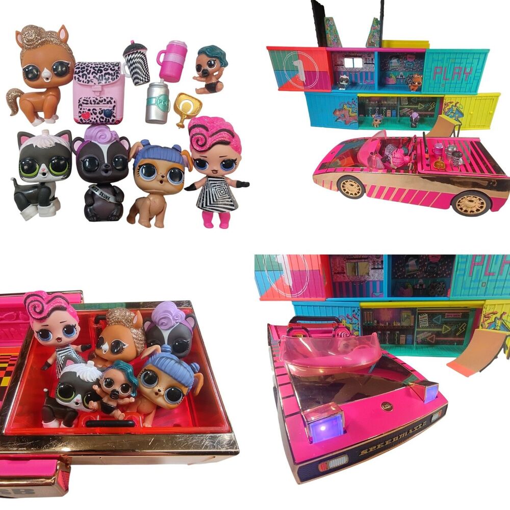 LOL Surprise Clubhouse Playset + Car + Doll Figure + Pets Huge Lot See Pictures